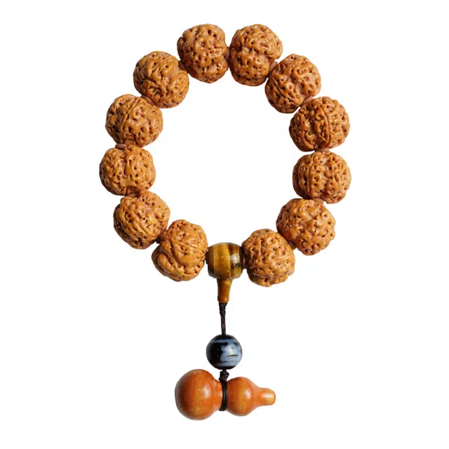 茂琼 财源滚滚万事顺利新中式国潮民族风高级文玩盘玩念珠盘玩尼泊尔原籽天珠玛瑙精品文玩配饰葫芦#好运 金刚菩提 手串 男款