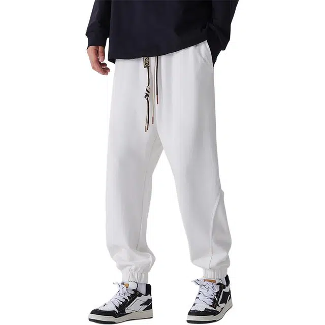 马员外 潮流时尚舒适百搭纯色休闲裤 男女同款