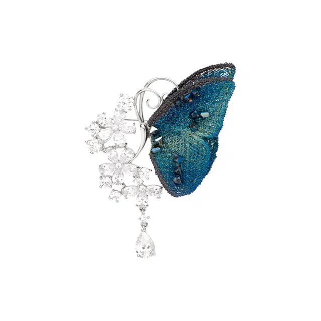 暖瞳 璀璨闪耀花间蝶舞高档胸花高级感立体蝴蝶刺绣奢华翅膀精致别针#好运 铜 胸针 女款