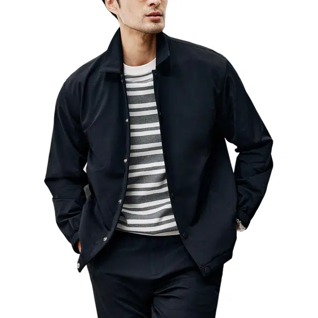 丹宁哲学 高端轻盈简约纯色收口袖标准通勤风夹克 男款