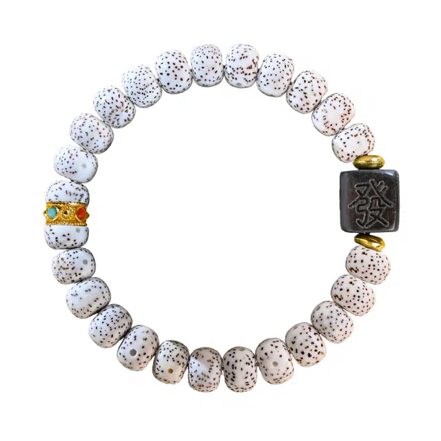 嫒柯 国潮新中式文玩盘玩趣味出街时尚百搭手饰轻奢复古风招财进宝步步高升#平安喜乐#好运 星月菩提 手串 男女同款情侣款