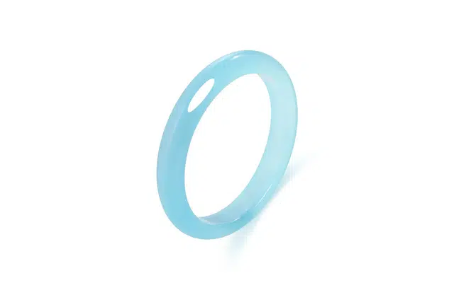 好银坊 清新薄荷蓝 清透高级感清冷气质温柔日常百搭 新中式国潮汉服旗袍叠戴#好运 玉髓 手镯 女款