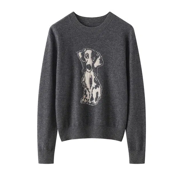 稻草人 宽松舒适时尚温暖柔软可爱设计打底羊绒衫 女款