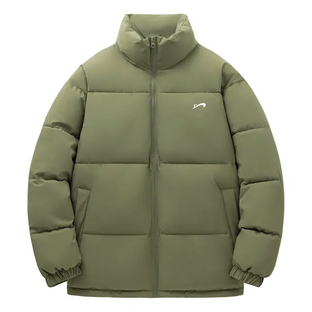 贵人鸟 暖行系列 简约纯色百搭宽松休闲品牌印花立领防风舒适加厚保暖面包棉服外套 男女同款