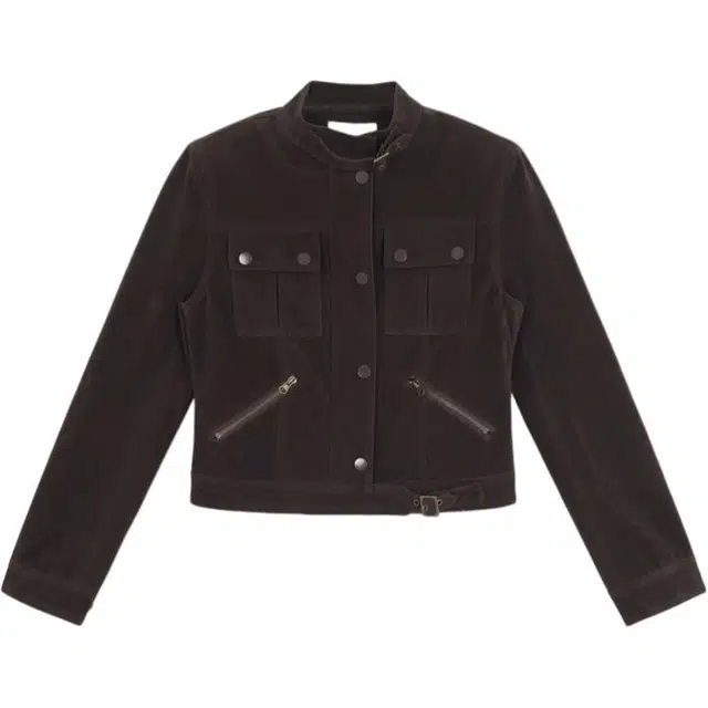 苏九儿 美式麂皮绒巨好看的冷淡系独特夹克外套 女款