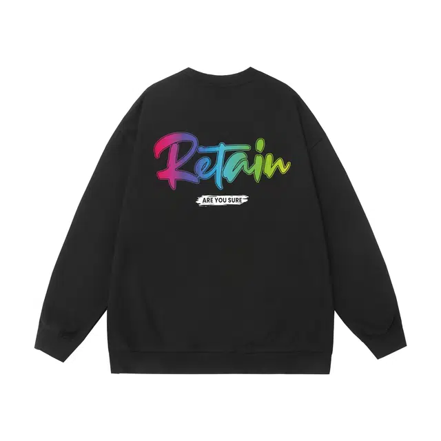 棉基因 早秋高街国潮酷炫梦幻时尚潮牌简约潮男青少年复古男装减龄感通勤高级感韩系穿搭女士基础款无帽打底衫慵懒风女圆领卫衣 男女同款