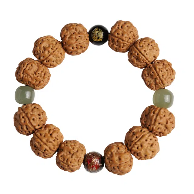 茂琼 新中式国潮古风优雅气质盘玩念珠五瓣原籽文玩生肖配饰盘玩佛珠复古百搭高级文玩转运盘玩念珠#好运 金刚菩提 手串 男款