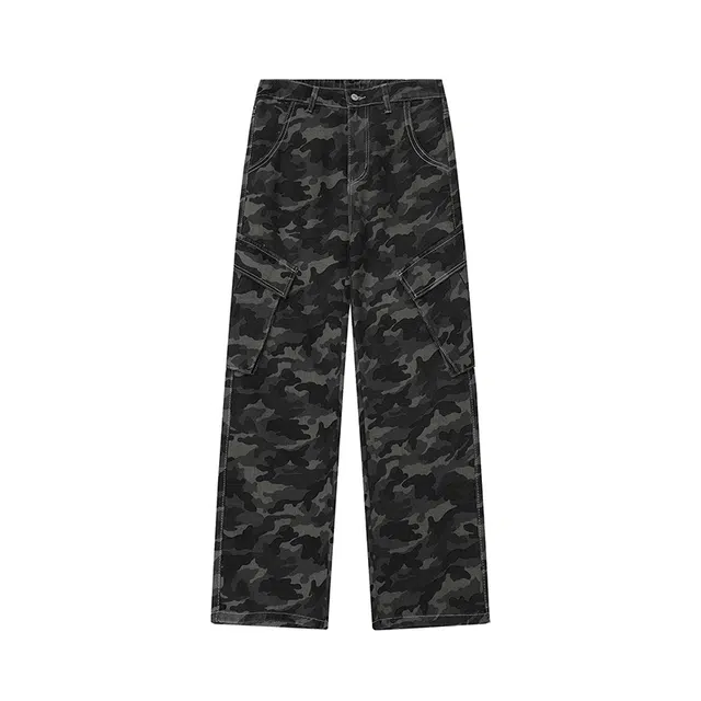 海尔斯 工装复古潮牌大口袋牛仔裤 男款