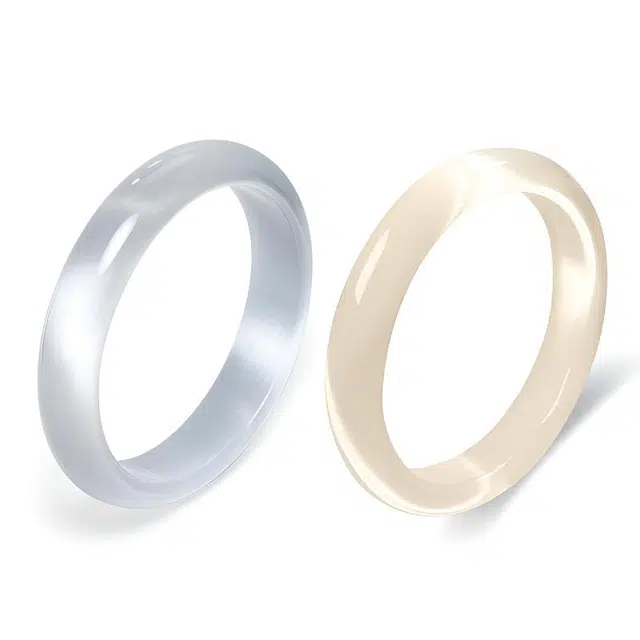 琉堇 严选纯正荔枝冻冰透新中式国潮贵妃镯平安温润宽条玉镯显白水润细腻温婉气质一步一响叮当镯 汉服旗袍贵妃镯#好运 琉璃 手镯 女款