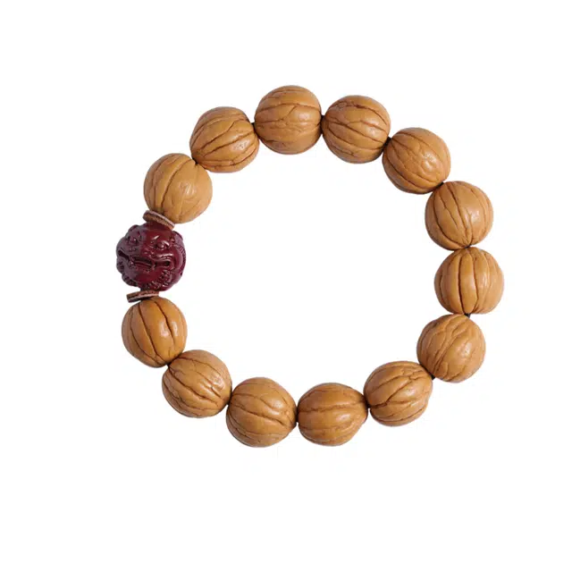 茂琼 八方来财万事顺遂吉祥好运新中式国潮复古手工转运珠文玩原籽文玩配饰精品紫金砂朱砂雕刻貔貅盘玩佛珠单圈 猴头核桃 手串 男款