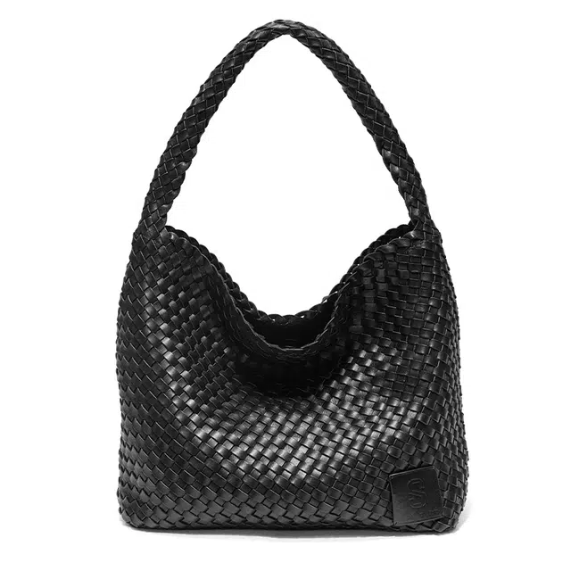 西木汀 小众设计高级感简约百搭通勤时尚 头层牛皮 手提包 常规 女款 深邃黑/醇酒红