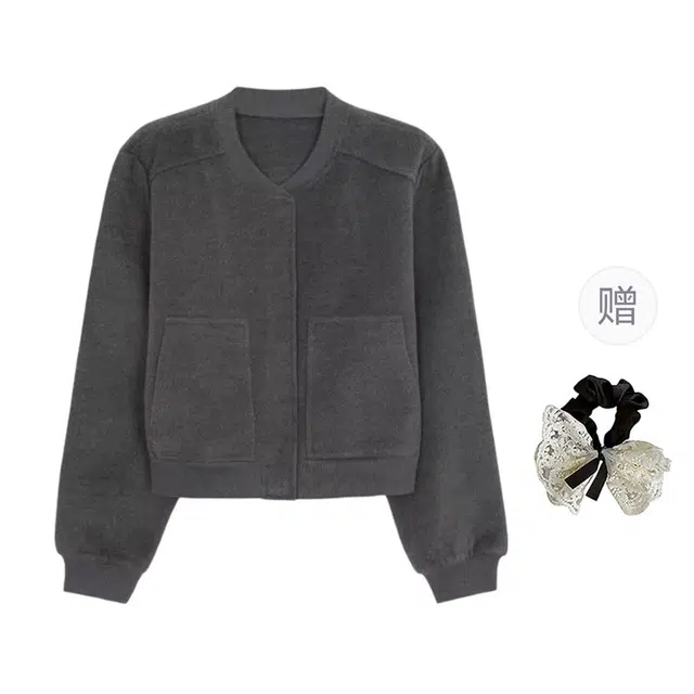 涂诗菲 美式复古纯色简约宽松舒适高级感遮肉显瘦通勤休闲百搭外套夹克 女款