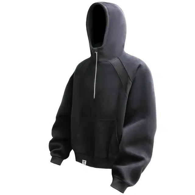 吾皇猫 重磅重工廓形结构设计美式复古高街简约百搭春秋基础款学院风宽松休闲外舒适透气高级感早秋季长袖套头连帽卫衣 男女同款