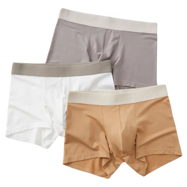 潞优野 简约高级感舒适透气莫代尔男士网眼四季可穿平角内裤 男款