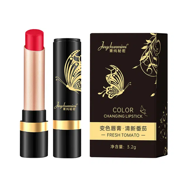 菁纯秘密 三色变色唇膏滋润秋冬保湿不沾杯防水温变 水光 护唇保湿