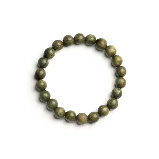 镯钰瑭 新中式国潮文玩佛珠单圈基础款文艺复古佩戴盘玩念珠招财转运纳福上岸好运 绿檀 手串 男女同款情侣款