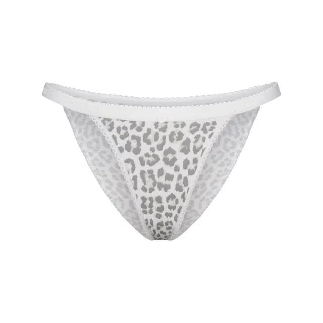 SKIMS FW25 LIGHTWEIGHT COTTON LOGO PICOT STRING BIKINI