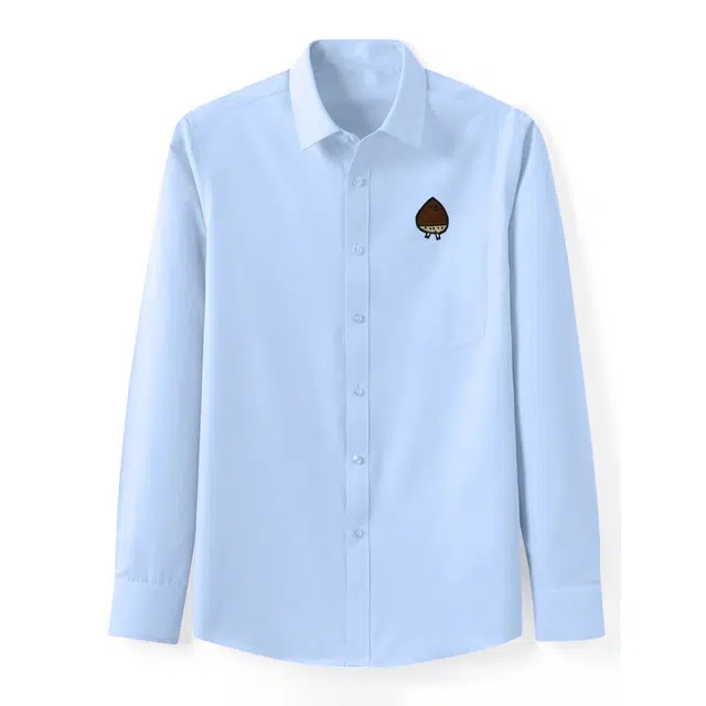 范索米 休闲百搭纯色商务长袖衬衫西装内搭 男款