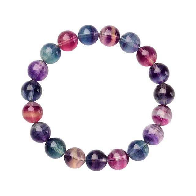 骊碧 香港轻奢紫色萤石圆珠高档浪漫有意义仪式感 水晶 手链 女款