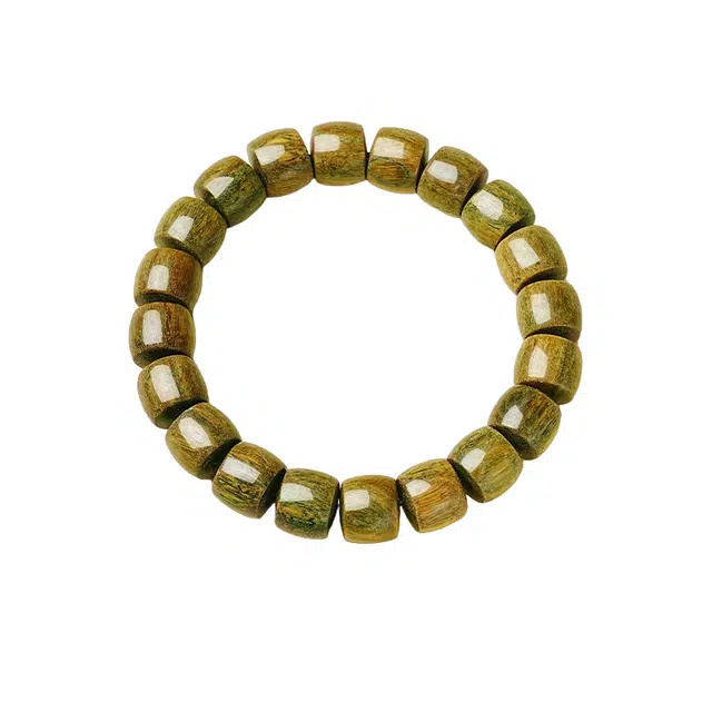 茂琼 财源滚滚万事顺遂好运连连新中式国潮民族风文简约时尚百搭潮流高级感文玩盘玩念珠佛珠 绿檀 手串 男女同款情侣款