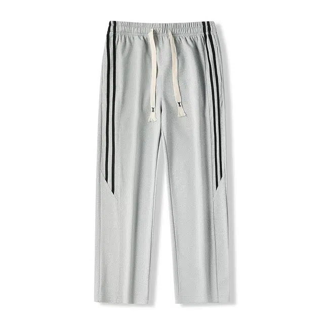 海尔斯 侧边条纹设计中腰宽松系带休闲裤 男款