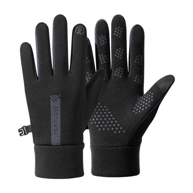 俞兆林 秋冬季骑行防寒冬天骑车电动车防风开车户外运动跑步可触屏防冻加绒 加厚 保暖手套 男女同款情侣款