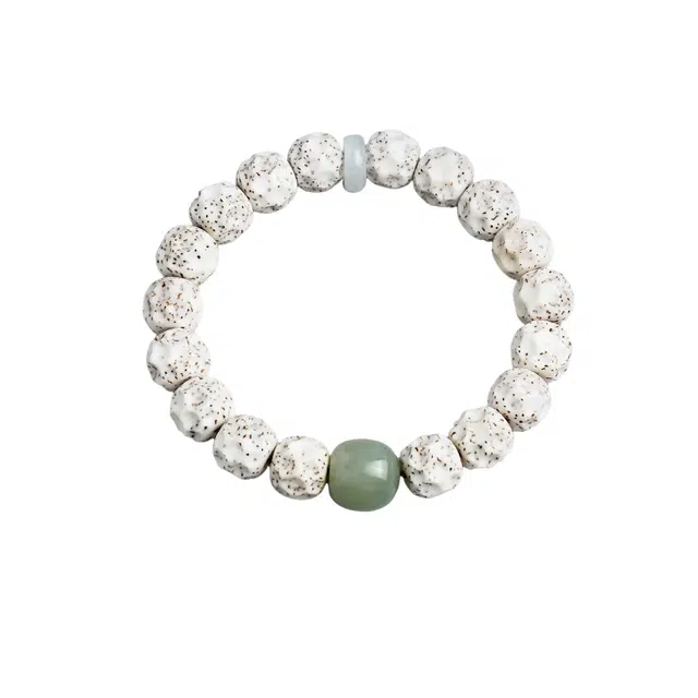 茂琼 诸事顺遂中式国潮文玩念珠海南料原籽顺白高油高密文玩手链质感高油密高级文玩盘玩念珠#好运 星月菩提 手串 男女同款情侣款