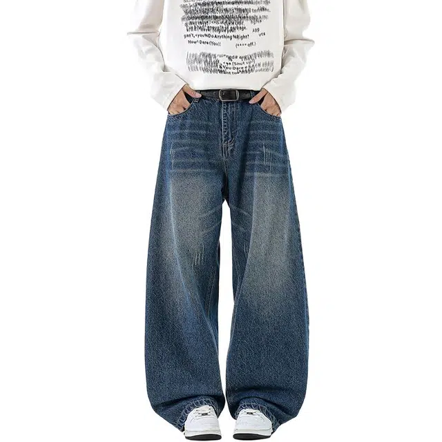 马员外 秋冬弯刀裤阔腿裤子复古百搭都市青春潮流休闲裤 男款