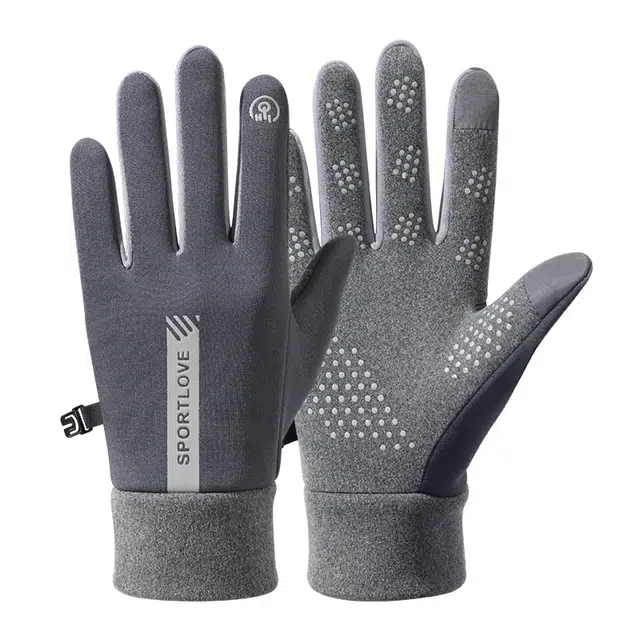 南极人 秋冬季骑行加绒防风户外骑车电动车开车跑步运动防寒可触屏抗寒防冻 加厚 保暖手套 男女同款情侣款