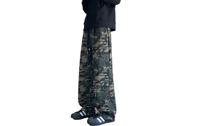 徐太浪 美式复古高街设计感直筒阔腿迷彩户外运动风休闲裤 男女同款
