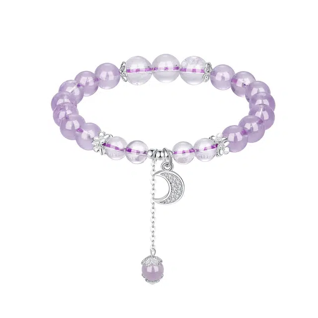 七可 去烦恼无忧九紫离火转运珠能量  前程似锦学业顺利磁场梦幻紫气东来百搭#好运 紫水晶 手串 女款