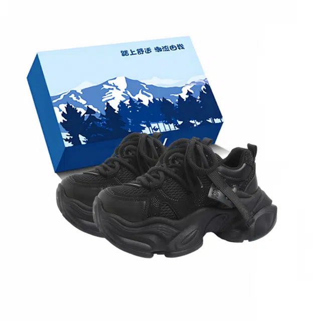 小鹿米利 烫钻厚底小个子休闲运动 透气增高防滑 低帮 老爹鞋 女