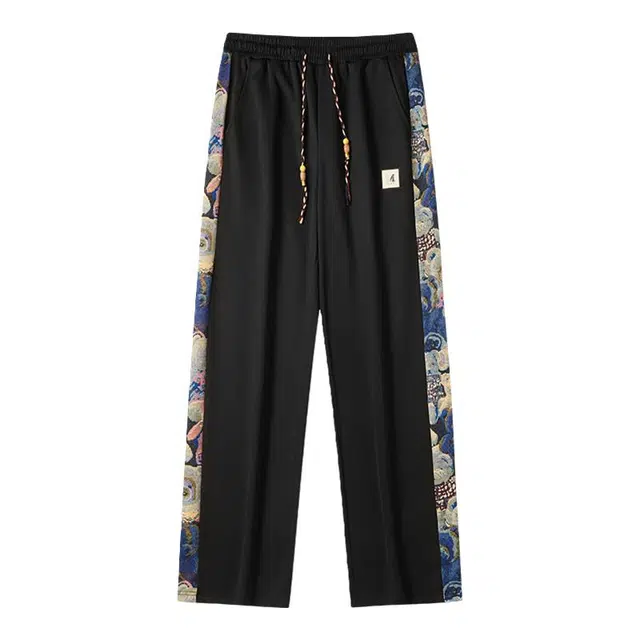 海尔斯 简约百搭中腰拼接美式高街舒适宽松系带休闲裤 男款