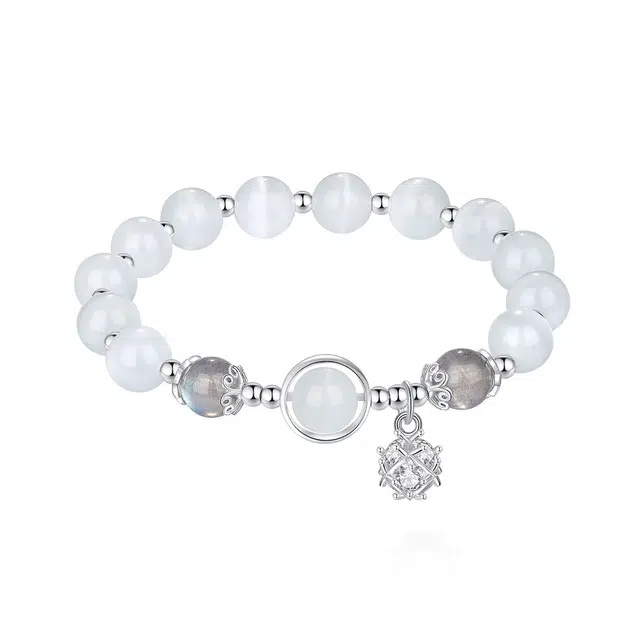 七可 腕上星河月光里的温柔八方来财 新中式小众清冷银河白月光转运珠 甜美风通勤百搭#好运 琉璃 手串 女款