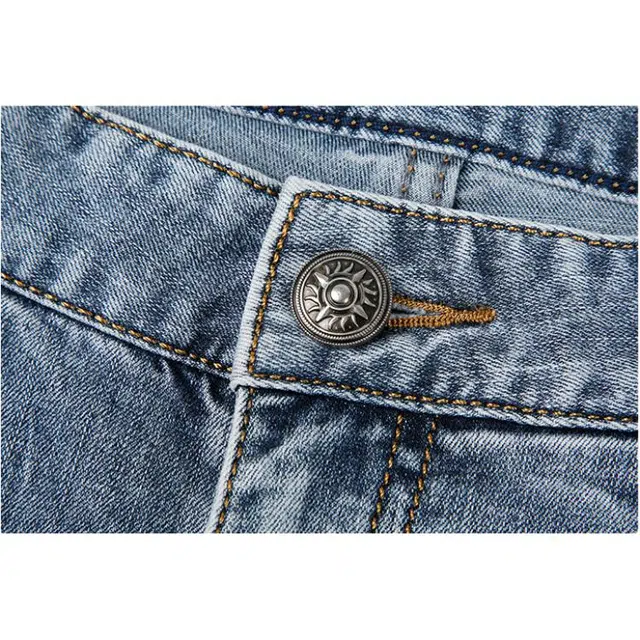 才子 修身水洗弹力休闲牛仔裤 男款 蓝色