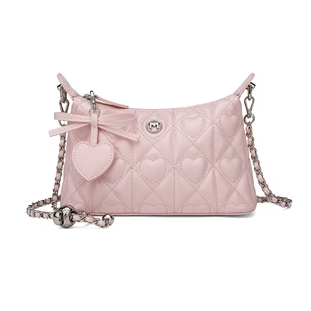 稻草人 时尚爱心车缝个性精致百搭潮流 聚氨酯革 单肩包 常规 女款 多色