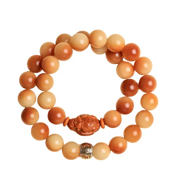 仙园韵 国潮财神爷 八方来财 文艺清新绕指柔文玩#好运 菩提根 手串 男女同款情侣款