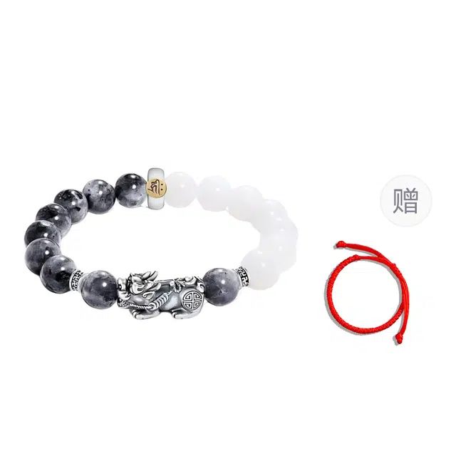古韵归龙山文创 国风招财貔貅吞金兽蛇年本命年八大守护神金钱转运珠八方来财诸事顺遂复古风文玩佛珠平安#好运 白玉菩提 手串 男女同款情侣款