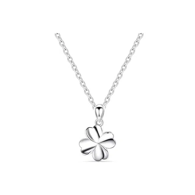 郁馨 轻奢简约高级感幸运四叶草锁骨链 小众设计心动信号告白神器日常通勤百搭镶钻温柔在逃公主小清新精致 足银 项链 女款