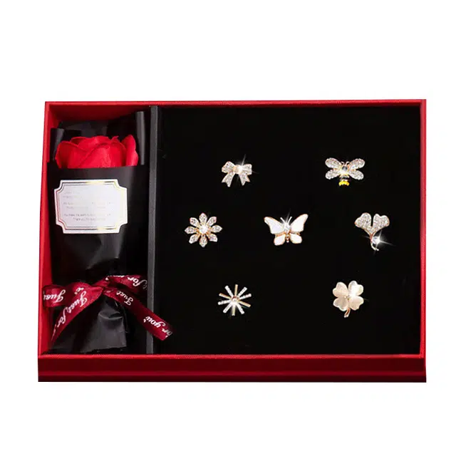 缔晶 森系甜美时尚套装 日常通勤配饰礼盒 合金 胸针 女款