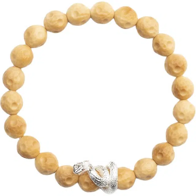 仙源 龙脊星球纹蛇年新中式配件好运单圈中性文玩简约设计款 菩提根 手串 男女同款情侣款