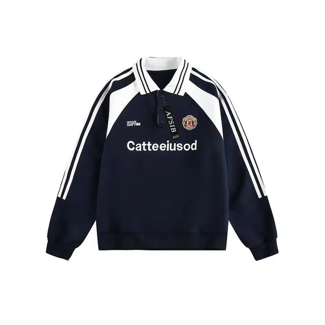 艾梵斯贝 美式复古潮流字母印花徽章拼接设计款无性别日常通勤百搭宽松休闲时尚高级感学院风潮牌个性街头情侣款卫衣 男女同款