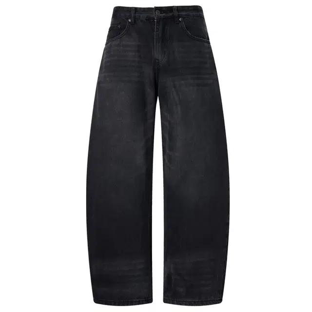 米素力 复古高街纯色宽松休闲中腰牛仔裤 男女同款