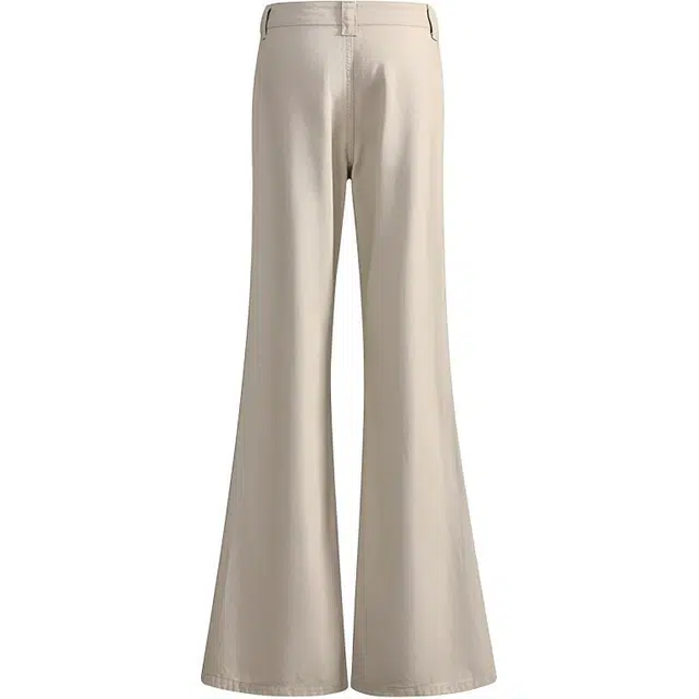 极限涡轮 美式复古高街小众痞帅高腰垂感不贴腿微喇工装裤无性别主义穿搭亲肤柔软时尚宽松百搭设计高级弹力显瘦喇叭休闲裤牛仔裤 男女同款