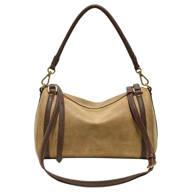 西木汀 相见 小众设计高级感简约复古百搭通勤 牛皮 单肩包 常规 女款 琥珀棕/深邃黑