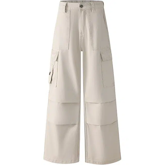 极限涡轮 美式复古高街小众痞帅全棉布料高个子加长裤无性别主义穿搭亲肤柔软时尚宽松百搭潮流微喇叭工装裤拖地休闲长裤子牛仔裤 男女同款