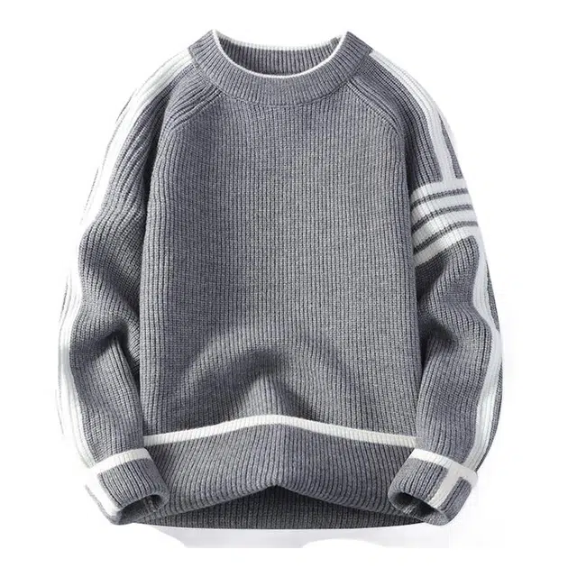 马员外 青春青少年圆领韩版潮流学生帅气线衣秋冬季时尚套头针织衫 男款