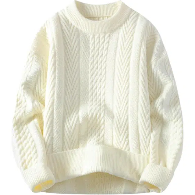 马员外 圆领秋冬季加厚款保暖线衣情侣款潮流百搭针织衫 男女同款