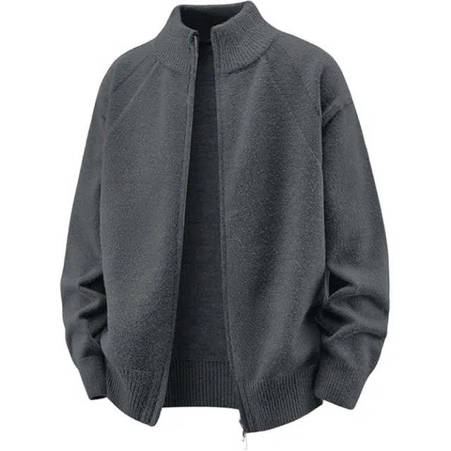 马员外 高领针织加厚打底套头宽松夹克外套 男款