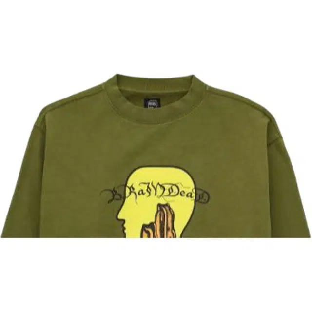 Brain Dead FW21 Mount Slime Crewneck - Olive